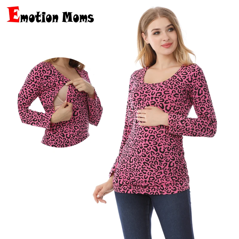 

Emotion Moms Autumn Long Sleeve Pregnancy Maternity Clothes Breast Feeding Tops For Pregnant Women Top Maternity T-shirt