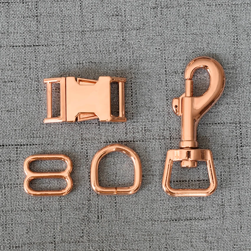 

50 Sets 15mm 20mm 25mm Metal Belt Buckle Slider D Ring Snap Clip Hook For Pet Dog Collar Leads Lock Lobster Clasp Accessories