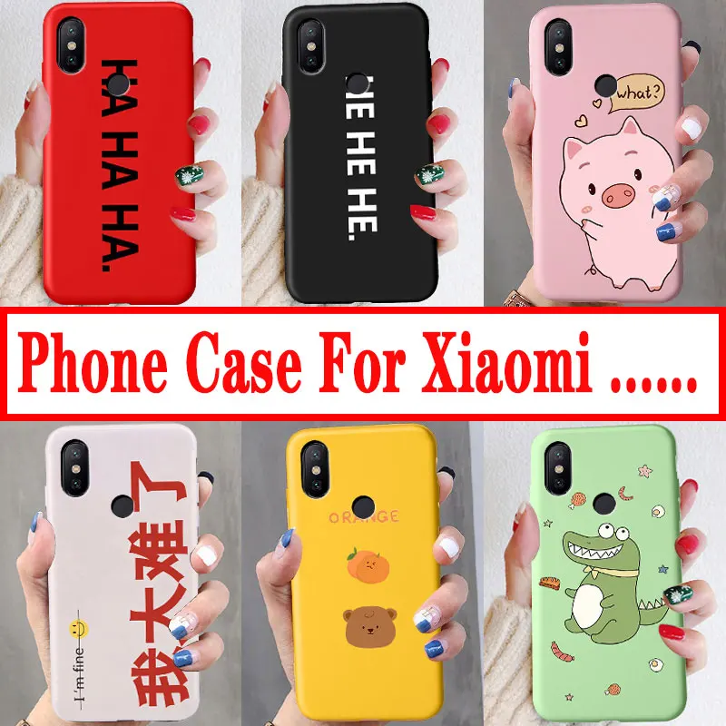 Phone Case For Xiaomi Mi A2 Lite A1 8 SE Cartoon Cute Pattern Mi5X Mi6X Soft TPU Silicone Back Cover Lucky | Мобильные телефоны и