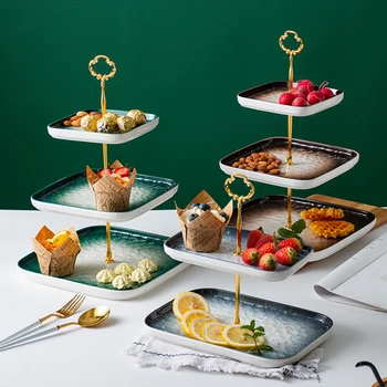 European Art Ceramic Stone Pattern Multi-layer Fruit Snack Plate Birthday Cake Dessert Shelf Home Three-layer Nut Dessert Table
European Art Ceramic Stone Pattern Multi-layer Fruit Snack Plate Birthday Cake Dessert Shelf Home Three-layer Nut Dessert Table