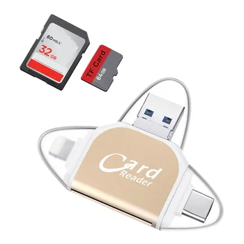 4 In1 Metal Card Reader (Type C/Micro-USB/Usb Tf Sd) For Ipad For Iphone X 7 8 Plus 5 6 6S,Memory Card Reader For Samsung S8+ S6
4 In1 Metal Card Reader (Type C/Micro-USB/Usb Tf Sd) For Ipad For Iphone X 7 8 Plus 5 6 6S,Memory Card Reader For Samsung S8+ S6