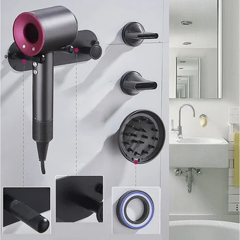 Wall Mounted Holder for Dyson Supersonic Hair Dryer, Self Adhesive Wall Hanging Power Plug, Diffuser and Nozzles Organizer
Wall Mounted Holder for Dyson Supersonic Hair Dryer, Self Adhesive Wall Hanging Power Plug, Diffuser and Nozzles Organizer
