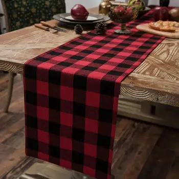 Christmas Red Black Plaid Table Runner Napkin Decoration for TV Stand Tea Table 
Christmas Red Black Plaid Table Runner Napkin Decoration for TV Stand Tea Table