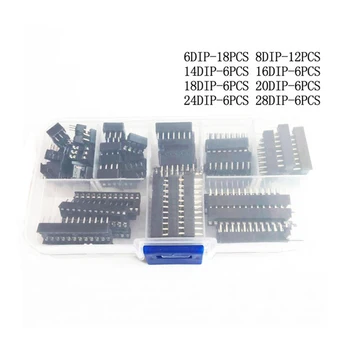 66PCS/Lot DIP IC Sockets Adaptor Solder Type 6/8/14/16/18/20/24/28 pins DIP IC Socket set electronic diy assortment kit MCU seat
66PCS/Lot DIP IC Sockets Adaptor Solder Type 6/8/14/16/18/20/24/28 pins DIP IC Socket set electronic diy assortment kit MCU seat