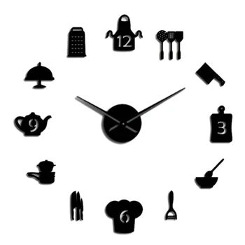 Modern Quartz Clocks DIY 3D Big Wall Clock Wall Sticker Clock with Kitchen Cooking Tool Pattern 47 inches
Modern Quartz Clocks DIY 3D Big Wall Clock Wall Sticker Clock with Kitchen Cooking Tool Pattern 47 inches