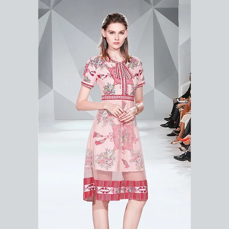 Of LED Short Sleeve Printed Waist Hugging Gauze Joint Princess Style Mid-length Elegant Dress 2019 New Style
Of LED Short Sleeve Printed Waist Hugging Gauze Joint Princess Style Mid-length Elegant Dress 2019 New Style