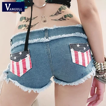 Vangull Low waist Denim Super Shorts Street Club style Cross tie Flag print Frayed hot shorts Sexy Slim Fashion 2020 Summer New
Vangull Low waist Denim Super Shorts Street Club style Cross tie Flag print Frayed hot shorts Sexy Slim Fashion 2020 Summer New