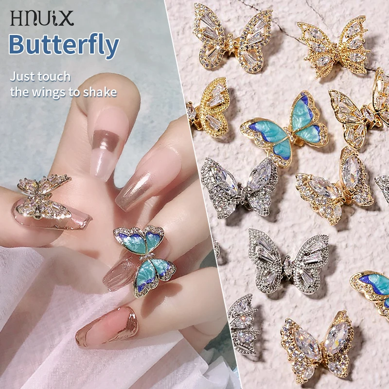 Новинка 3D Летающая бабочка из циркония украшения для ногтей сплав Бабочка