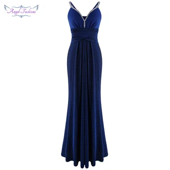 Angel-fashions Women's Spaghetti Strap Beading V Neck Pleated Wrap Long Mermaid Elegant Evening Dresses Royal Blue L-200105-S
Angel-fashions Women's Spaghetti Strap Beading V Neck Pleated Wrap Long Mermaid Elegant Evening Dresses Royal Blue L-200105-S