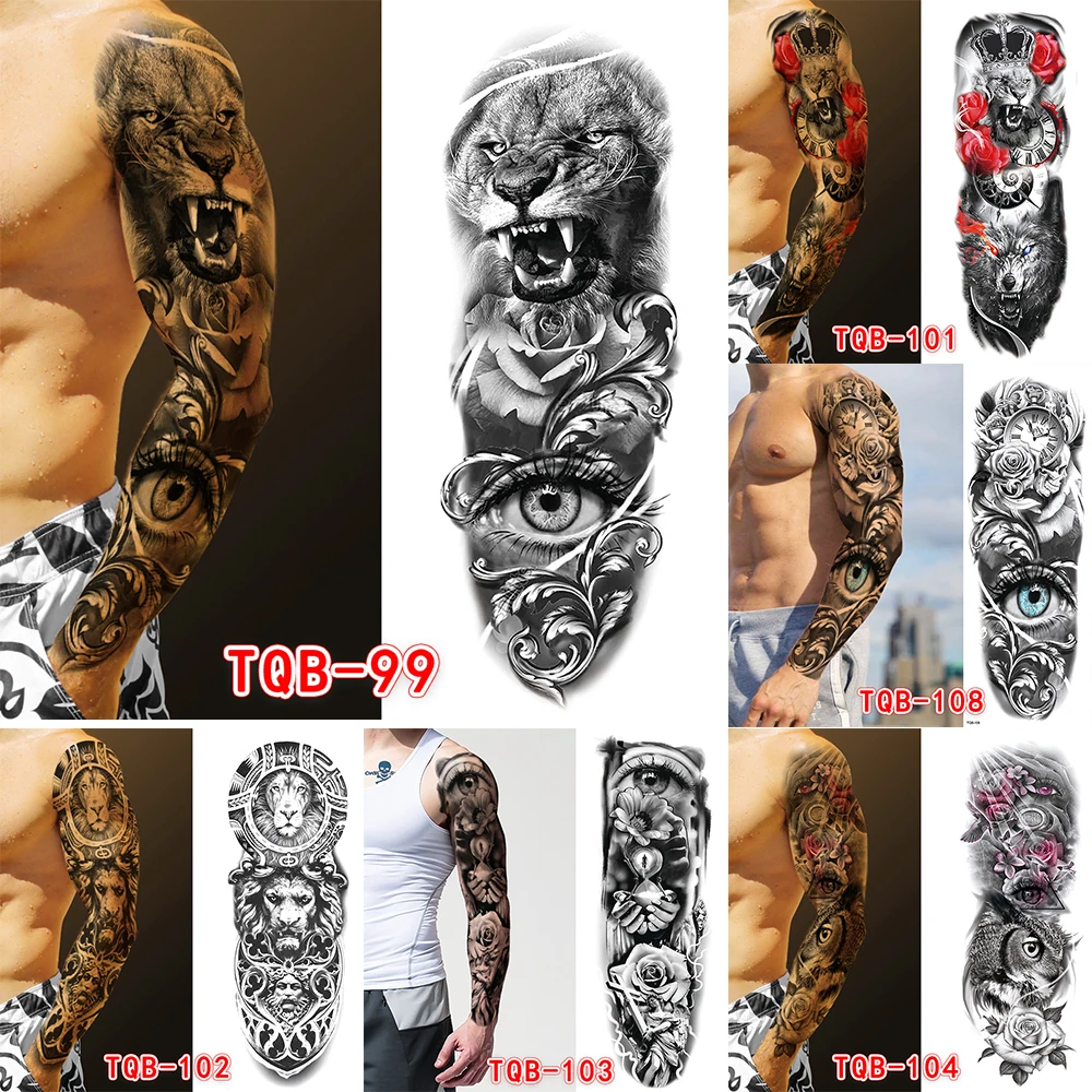 Large Arm Sleeve Tattoo Crown King Rose Waterproof Temporary Tatoo Sticker Wild Wolf Tiger Men Full Skull Totem Tatto
Large Arm Sleeve Tattoo Crown King Rose Waterproof Temporary Tatoo Sticker Wild Wolf Tiger Men Full Skull Totem Tatto