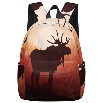 Moose Animal Silhouette Backpack College Students Laptop Backpack Book Bag Casual School Bag 
Moose Animal Silhouette Backpack College Students Laptop Backpack Book Bag Casual School Bag