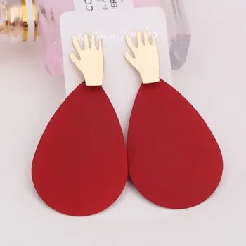 New Treddy Hand Palm Large Water drop Earrings for Women Matte Gold Red Color Metal Big Round Dangle Earring Jewelry Girl Gift
New Treddy Hand Palm Large Water drop Earrings for Women Matte Gold Red Color Metal Big Round Dangle Earring Jewelry Girl Gift