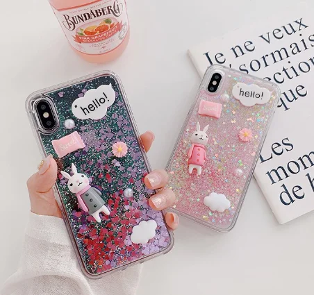 Luxury Sparkling Glitter Liquid Phone Case for IPhone X Xs Max Cute Cartoon Rabbit Case for Iphone 7 8plus 6s Clear Back Cover
Luxury Sparkling Glitter Liquid Phone Case for IPhone X Xs Max Cute Cartoon Rabbit Case for Iphone 7 8plus 6s Clear Back Cover