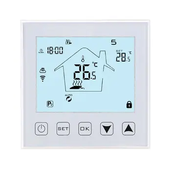 Wifi Programmable Touch Screen Thermostat for Floor Electric System Temperature Controller with Remote Control and Voice Control
Wifi Programmable Touch Screen Thermostat for Floor Electric System Temperature Controller with Remote Control and Voice Control
