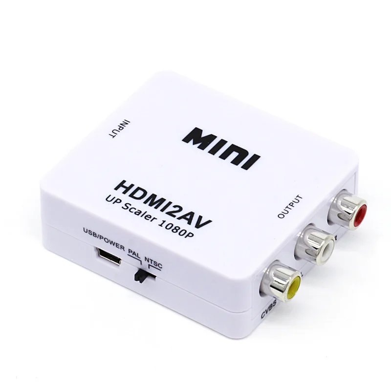 1080P Mini RCA Composite CVBS AV To HDMI Video Audio Converter Adapter Support for WINDOW 7 / PAL / NTSC with USB Charge Cable
1080P Mini RCA Composite CVBS AV To HDMI Video Audio Converter Adapter Support for WINDOW 7 / PAL / NTSC with USB Charge Cable