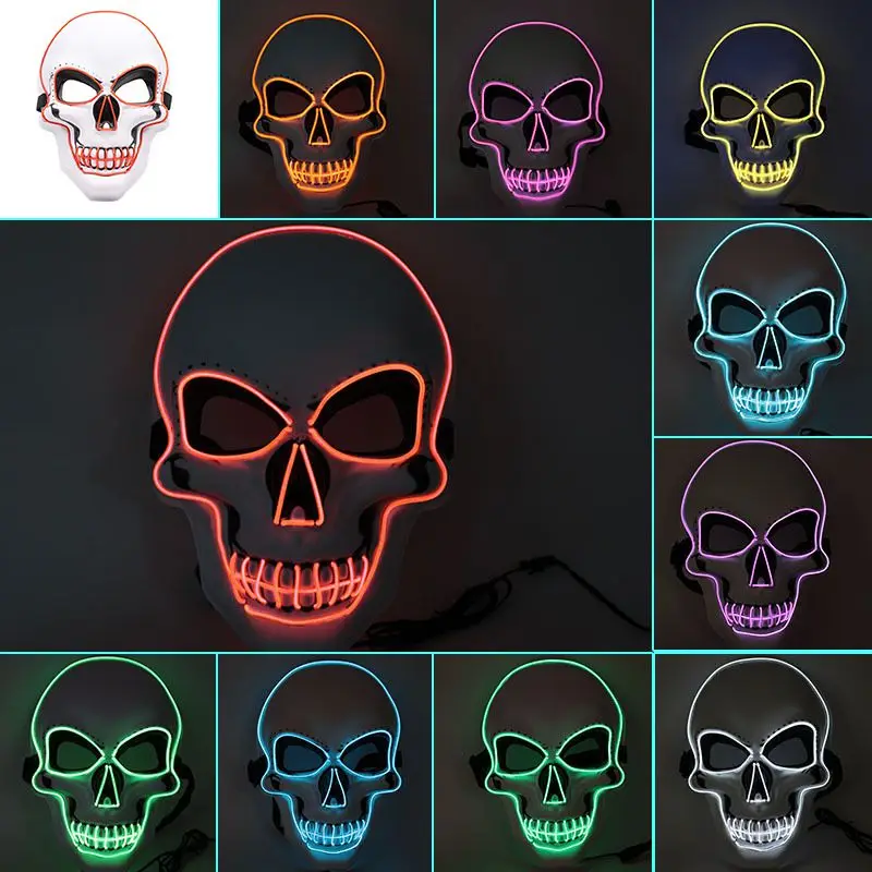 Halloween LED Light Up Mask Festival Party Masks Neon Skull Face Mask Lighting In Dark Cosplay Props Adult Luminous Toy
Halloween LED Light Up Mask Festival Party Masks Neon Skull Face Mask Lighting In Dark Cosplay Props Adult Luminous Toy