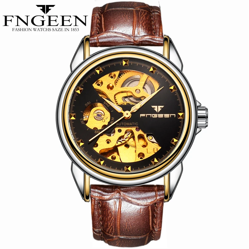 Brown Leather Mechanical Wristwatch Hollow-out Men Business Automatic Watch Business Watch Men Watch 2019
Brown Leather Mechanical Wristwatch Hollow-out Men Business Automatic Watch Business Watch Men Watch 2019