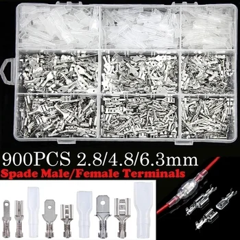 900PCS Silver Electrical Wire Crimp Terminal Connector Male Female Spade Assorted 2.8mm/4.8mm/6.3mm Kit
900PCS Silver Electrical Wire Crimp Terminal Connector Male Female Spade Assorted 2.8mm/4.8mm/6.3mm Kit