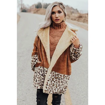 New Fashion Women Fleece Thick Coats Lapel Plush Leopard Printed Autumn Warmer Jacket Tops Female Long Sleeve Patchwork Tops
New Fashion Women Fleece Thick Coats Lapel Plush Leopard Printed Autumn Warmer Jacket Tops Female Long Sleeve Patchwork Tops