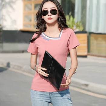 Slim Summer T Shirt Women 2019 New Planet Print Casual Slim Women Tops 
Slim Summer T Shirt Women 2019 New Planet Print Casual Slim Women Tops