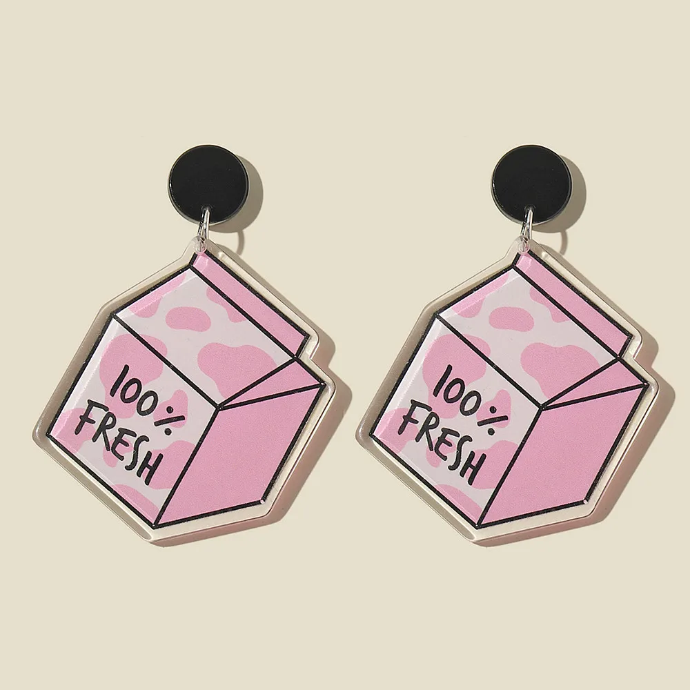 New Lovely Pink Milk Drink Box Drop Earrings For Women Acrylic Personality Exaggerated Long Dangle Earring Fashion Party Jewelry
New Lovely Pink Milk Drink Box Drop Earrings For Women Acrylic Personality Exaggerated Long Dangle Earring Fashion Party Jewelry