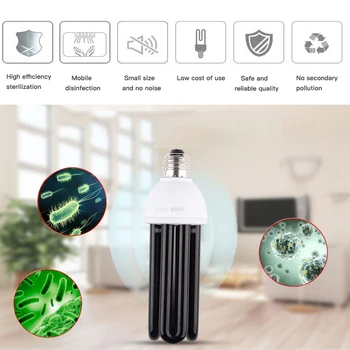 UVC LED Bulb E27 UV LED Lamp 20/40/60W Desinfection Light LED Bulb 220V Ultraviolet Light Bactericidal Sterilization Lamp
UVC LED Bulb E27 UV LED Lamp 20/40/60W Desinfection Light LED Bulb 220V Ultraviolet Light Bactericidal Sterilization Lamp