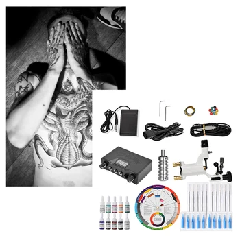 Complete Tattoo Kit Pro Tattoo Machine Kit Rotary Power Supply Color Inks 12color Wheel Card Paper For fake tattoo supplies
Complete Tattoo Kit Pro Tattoo Machine Kit Rotary Power Supply Color Inks 12color Wheel Card Paper For fake tattoo supplies
