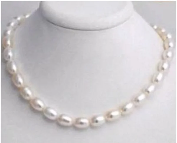 Beautiful 7-8mm white freshwater pearl rice necklace 17.5inch
Beautiful 7-8mm white freshwater pearl rice necklace 17.5inch