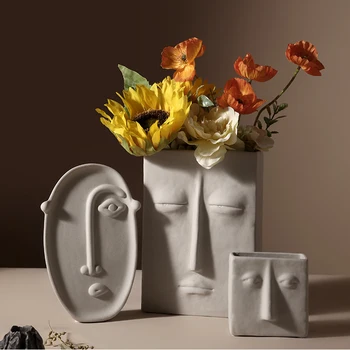 Nordic INS Simple Creative Ceramic Vase Flower Art Face Florist Living Room Home Decoration Display Vases Luxury Pot
Nordic INS Simple Creative Ceramic Vase Flower Art Face Florist Living Room Home Decoration Display Vases Luxury Pot