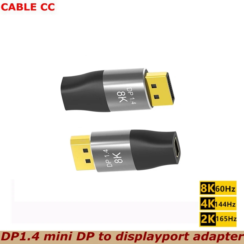 

New Mini DP to Displayport 1.4 Adapter Extender 8K@60Hz 4K@144Hz 2K@165Hz DP Male to Mini DP Female for Macbook Pro/Air iMac