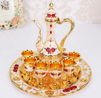 1 set Wine Set Vintage Creative Antique Zinc Alloy Distillers Hip flask Wine Cup Set 6pcs Wine glasses+1pc Flagon+1 tray B540
1 set Wine Set Vintage Creative Antique Zinc Alloy Distillers Hip flask Wine Cup Set 6pcs Wine glasses+1pc Flagon+1 tray B540