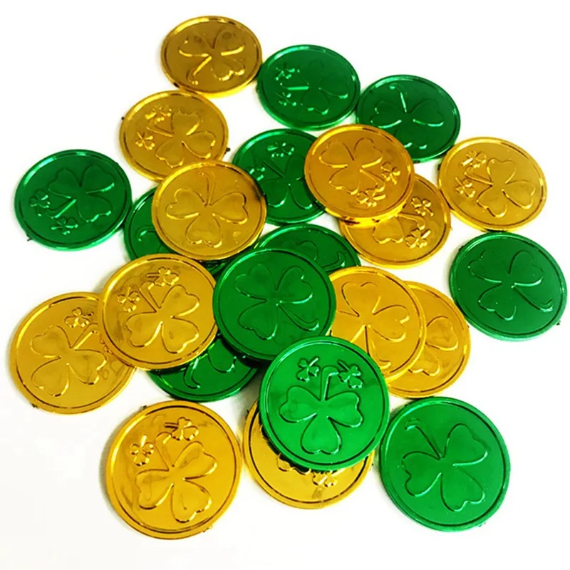 100pcs St. Patrick's Day Irish shamrock coin simulation solid color st patricks day toy coin Irish party carnival souvenir coin
100pcs St. Patrick's Day Irish shamrock coin simulation solid color st patricks day toy coin Irish party carnival souvenir coin
