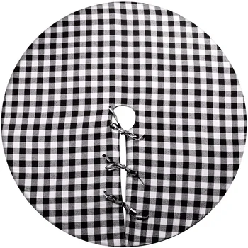 Christmas Tree Skirt 50 inch White and Black Plaid Buffalo Double Layers Tree Skirt for Xmas Decorations
Christmas Tree Skirt 50 inch White and Black Plaid Buffalo Double Layers Tree Skirt for Xmas Decorations