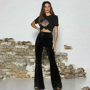 Elegant Womens Velvet Pant Fashion Warm High Waist Gold Velvet Bell Bottom Stretch Wide Leg Pant Trousers Solid Color Flare Pant 
Elegant Womens Velvet Pant Fashion Warm High Waist Gold Velvet Bell Bottom Stretch Wide Leg Pant Trousers Solid Color Flare Pant