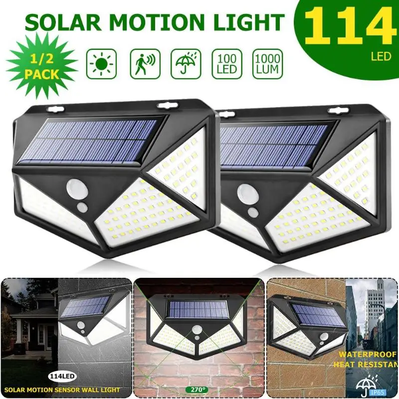 1000 lumens 114 LED Solar Light Outdoor Lighting 2400mah battery Wide-angle Security Motion sensor Wall Yard Garden Solar Lamp
1000 lumens 114 LED Solar Light Outdoor Lighting 2400mah battery Wide-angle Security Motion sensor Wall Yard Garden Solar Lamp