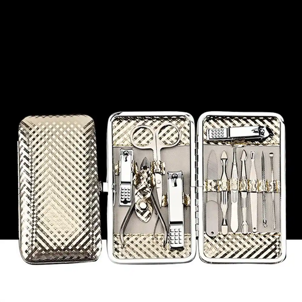 nail care clipper pedicure scissor manicure set kit gold tool