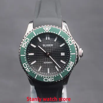 Solid Bliger 41mm black dial luminous marks green ceramic bezel sapphire japan miyota 8215 self-winding movement men's watch
Solid Bliger 41mm black dial luminous marks green ceramic bezel sapphire japan miyota 8215 self-winding movement men's watch