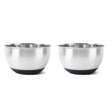 2Pcs Stainless Steel Mixing Bowl with Ergonomic Non-Slip Silicone Base for Professional Kitchenware
2Pcs Stainless Steel Mixing Bowl with Ergonomic Non-Slip Silicone Base for Professional Kitchenware