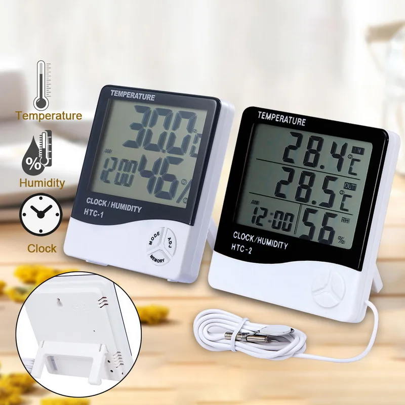 LCD Digital Temperature Humidity Meter Home Indoor Outdoor hygrometer thermometer Weather Station with Clock
LCD Digital Temperature Humidity Meter Home Indoor Outdoor hygrometer thermometer Weather Station with Clock