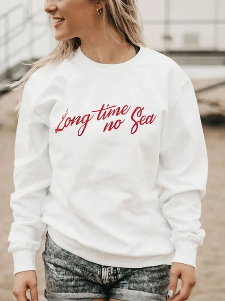 Sweatshirt Loose Crewneck Bohemian Edgy Long Time No Sea Letter Print Plus Size Hoodie Riverdale Clothes Fashion Sweatshirts
Sweatshirt Loose Crewneck Bohemian Edgy Long Time No Sea Letter Print Plus Size Hoodie Riverdale Clothes Fashion Sweatshirts