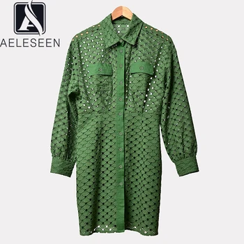 AELESEEN Runway Fashion Green Dress 2020 Spring Summer Long Sleeve Turn-Down Collar Hollow Out Party Holiday Mini Dress Vestido
AELESEEN Runway Fashion Green Dress 2020 Spring Summer Long Sleeve Turn-Down Collar Hollow Out Party Holiday Mini Dress Vestido