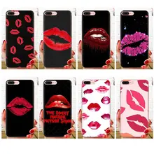 Dla Apple iPhone 4 4S 5 5C 5S SE 6 6S 7 8 11 Plus Pro X XS Max XR Tpu miękkie czarne etui na telefon pocałuj mnie usta szminka Rouge(China)