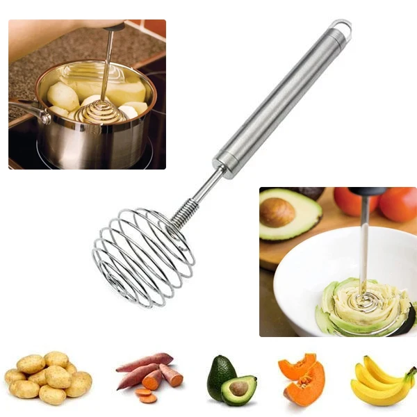 Semi-automatic Egg Beater Stainless Steel Egg Whisk Manual Hand Mixer Self Turning Egg Stirrer Kitchen Accessories Egg Tools J8
Semi-automatic Egg Beater Stainless Steel Egg Whisk Manual Hand Mixer Self Turning Egg Stirrer Kitchen Accessories Egg Tools J8