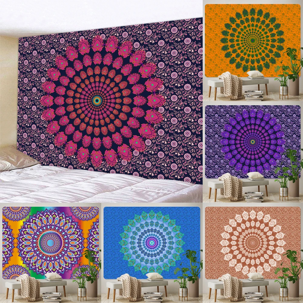 

Indian mandala home decor tapestry psychedelic scene hippie bohemian wall hanging bedroom wall decoration yoga mat sheets