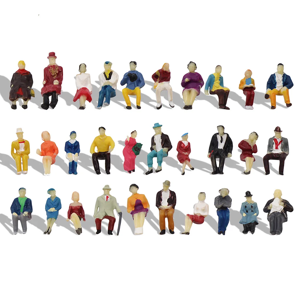 50pcs HO Scale 1:87 Standing People Model Figures Scenery Passengers Painted
