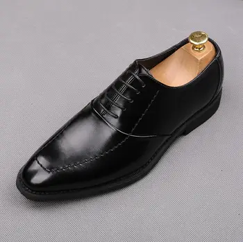 New Business Black Men Dress Shoes Fashion Style Man Leather Shoes Social Sapato Male Oxfords Soft Bottom Flats Wedding Shoes
New Business Black Men Dress Shoes Fashion Style Man Leather Shoes Social Sapato Male Oxfords Soft Bottom Flats Wedding Shoes