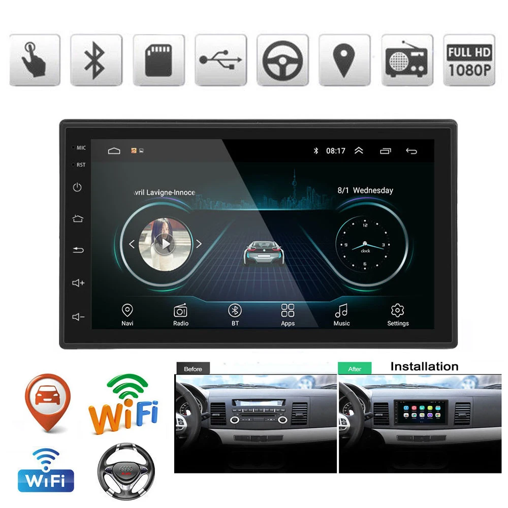 Android 8.1 Double 2Din Car Radio Video Player GPS Navigation WiFI Bluetooth Universal 7" HD Car Auto Audio Stereo Backup Monito
Android 8.1 Double 2Din Car Radio Video Player GPS Navigation WiFI Bluetooth Universal 7" HD Car Auto Audio Stereo Backup Monito