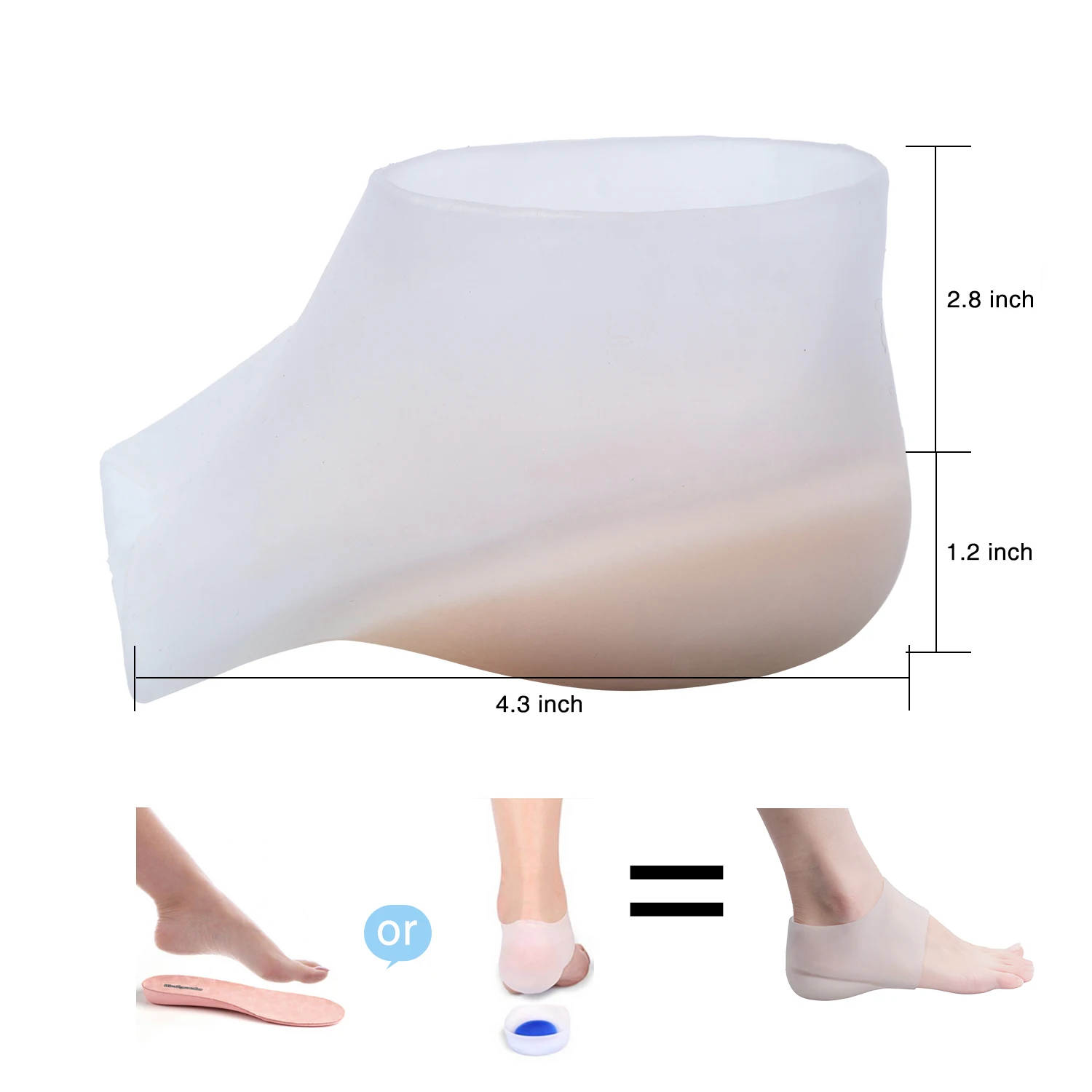 1.2inch Height Increase Silicone Half Insole Insert Invisible Heightening Pad Anti-crack Foot Heel Protector Unisex Feet Care
1.2inch Height Increase Silicone Half Insole Insert Invisible Heightening Pad Anti-crack Foot Heel Protector Unisex Feet Care