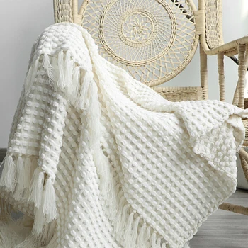 White Blanket for Sofa Soft Blanket Bed With Tassels Portable Travel Blanket Stylish Throw Blanket Chic Decor 127x200cm Mantas
White Blanket for Sofa Soft Blanket Bed With Tassels Portable Travel Blanket Stylish Throw Blanket Chic Decor 127x200cm Mantas