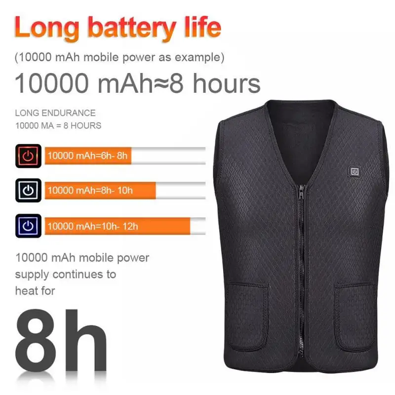 Waterproof USB Infrared Heating Vest Electric Heated Jacket Thermal Clothing Fishing Hiking Hunting Softshell+8hours | Спорт и